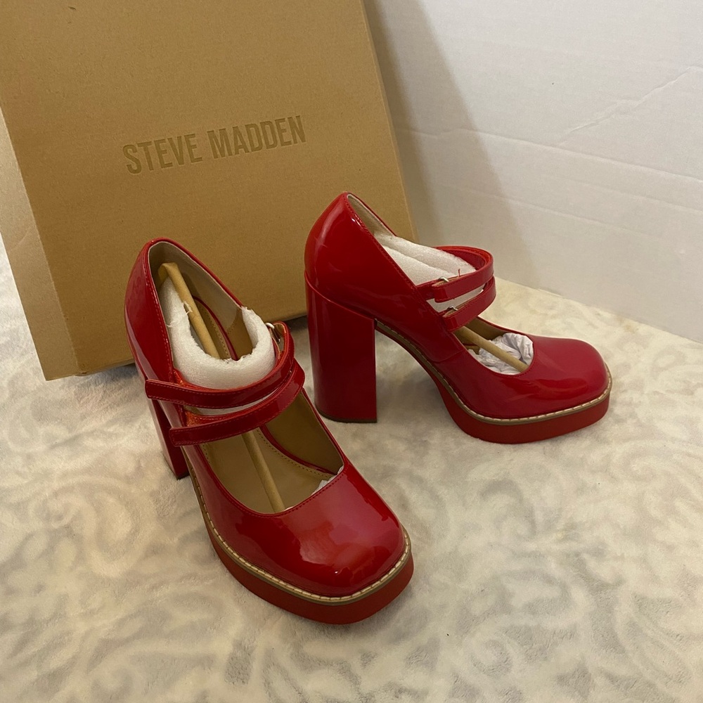 Steve Madden Ice Red Patent Heels